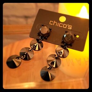 Chico's Grey Stone Linear Earrings